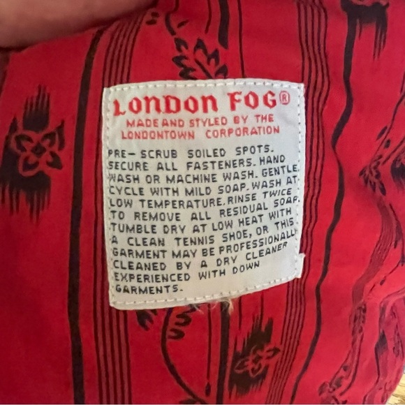 VTG NWT London Fog Red Trench Coat Zip Out Down Lining Rain Winter Womens Size 6 - Picture 5 of 13